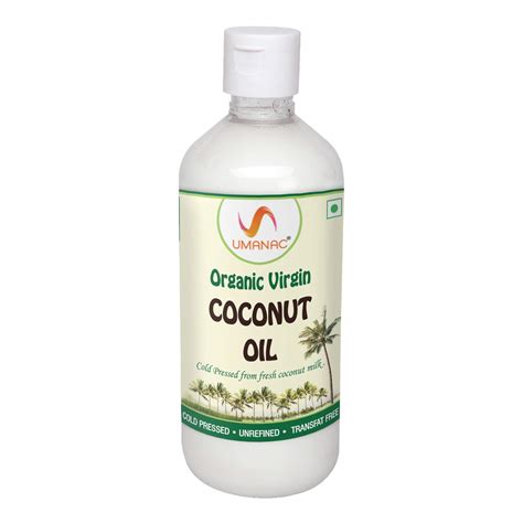 Umanac Organic Virgin Coconut Oil - 500 ml | Certified Organic | Cold ...