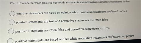 Solved The difference between positive economic statements | Chegg.com