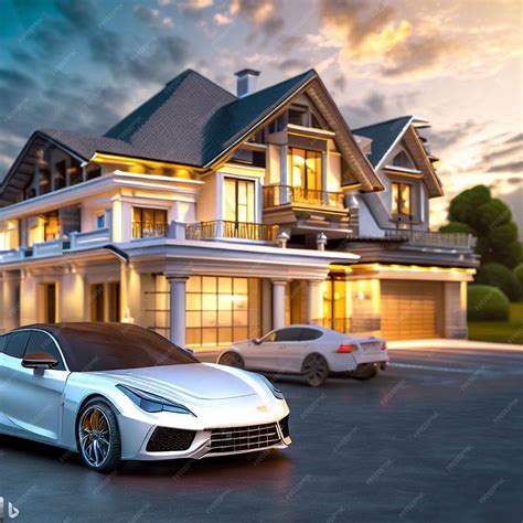Luxury house with luxury car free Image and Background | Premium AI-generated image