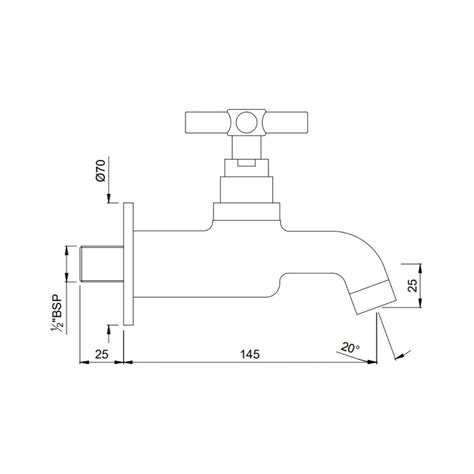 Jaquar WC Area Bib Cock Solo SOL-CHR-6047 - Chrome on Decure.in