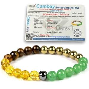 Buy Certified Money Wealth Bracelet With Lab Certificate, Pyrite, Green ...