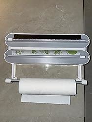 House of Quirk Magnetic Plastic Wrap Dispenser with Cutter, 3 in 1 ...
