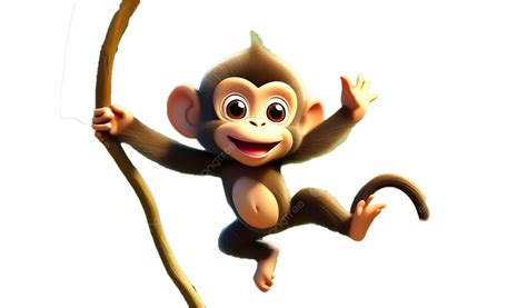 Baby Monkey 3d Cartoon, Baby Monkey, Monkey 3d PNG Transparent Image ...