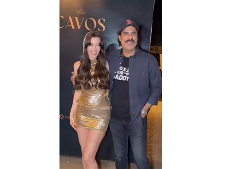 Giorgia Andriani gets hugged and kissed by Sikandar Kher as he attends ...