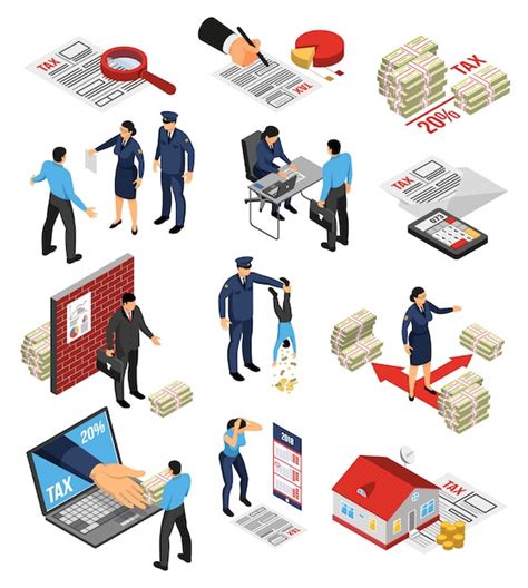 Isometric assessor icon set | Free Vector