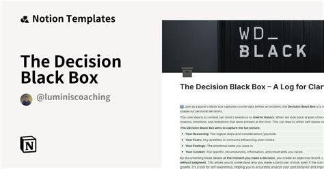 The Decision Black Box Template | Notion Marketplace
