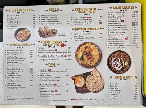 Menu at Street Foods By Punjab Grill - Phoenix Mall Of Asia, Bengaluru