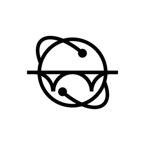 Ponte e logotipo do planeta. vetor de design de ícone de tecnologia ...
