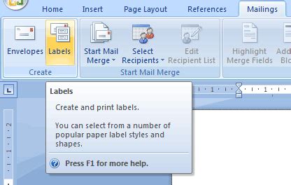 Mailings Labels Microsoft Word 的图像结果