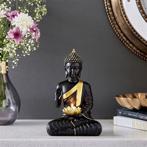 Buy Brighton Polyresin Buddha Figurine with T-Light Holder from Home ...
