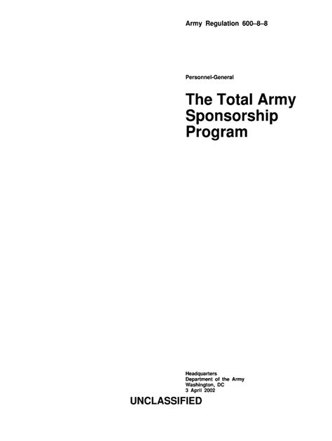 Fillable Online Personnel-General: The Total Army Sponsorship Program ...