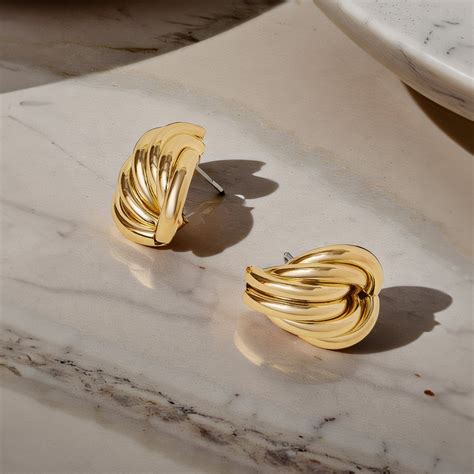 Gold Twist Knot Drop Earrings - Accessorize India