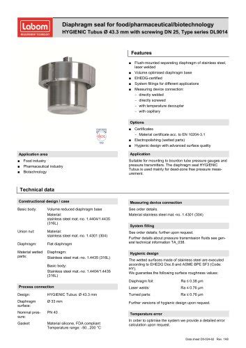 Bourdon tube pressure gauge for diaphragm seals and switch function ...