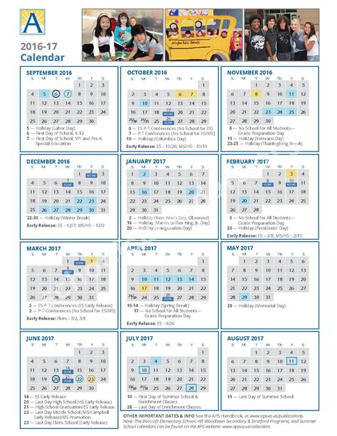 Arlington County Public Schools Calendars – Arlington, VA