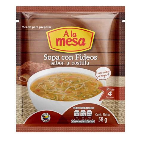 SOPA DE FIDEOS SABOR COSTILLA A LA MESA X 58 G. - Tiendas ara