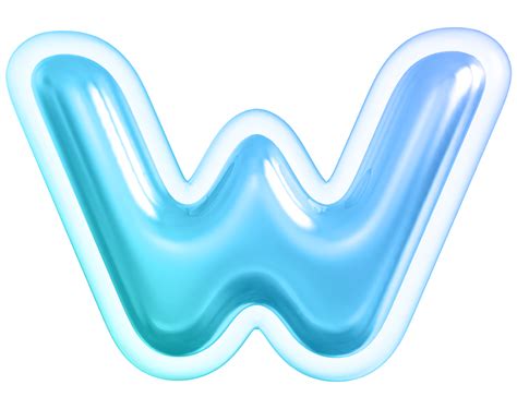 Blue letter W font 3d render 36305734 PNG
