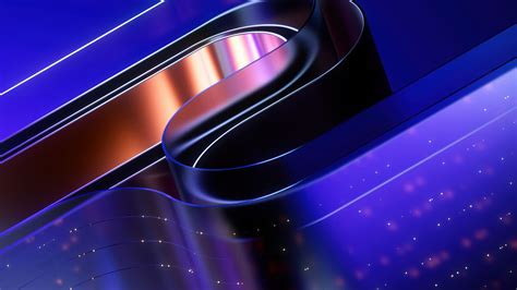 Liquid Metal Ribbons Glossy Violet Aesthetic Abstract Art 3D Background ...