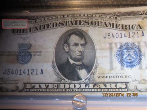 1934 A Five Dollar Silver Certificate