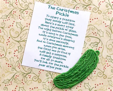 Embroidered Christmas Pickle Ornament: German Tradition, Tree ...
