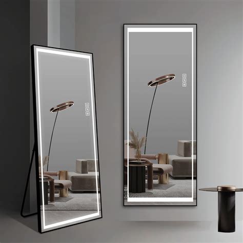 Buy LAIYA 65”x 24” Full Length Mirror with 3 Colors LED Light, Stand up ...