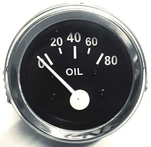 Electrical Oil Pressure Gauge set in Black Face 2" / 52mm in chrome ...