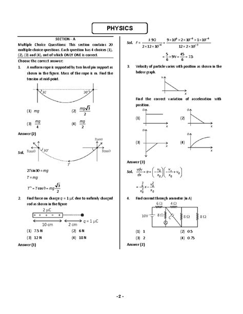JEE Main 2026 Physics MCQs & Numerical Questions - 24 Jan Shift 2 - Studocu