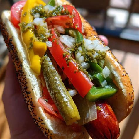 Chicago Dog Recipe With All The Toppings
