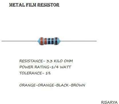 RISARYA 3.3K-OHM RESISTANCE,MFR,1%,1/4 W,FIXED RESISTOR(3.3 KILO OHM ...