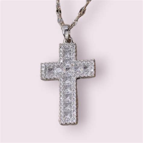 Diamond Filled Big silver Cross | Salty – Salty Accessories