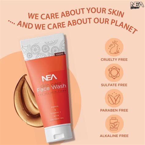 NEA Skincare Face Wash - Papaya, Vitamin C & Tea Tree Oil | All Skin Types