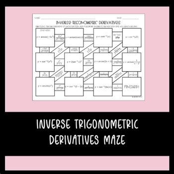 Image result for Inverse Trig Derivatives Examples