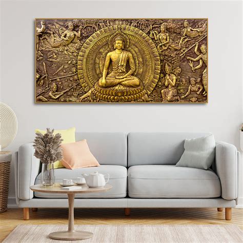 Premium Canvas Wall Painting of Lord Gautam Buddha – Vibecrafts
