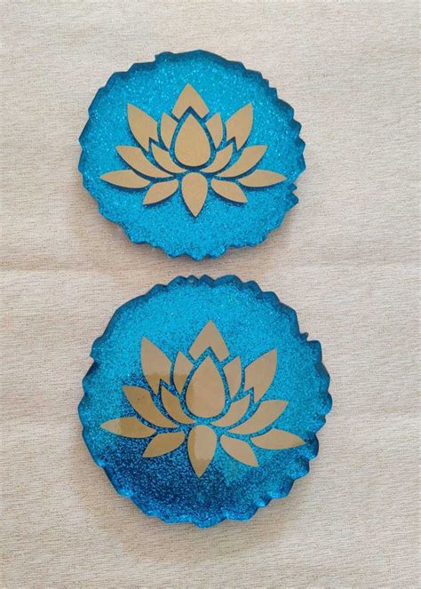 Get Lotus Pattern Coasters - Set of 2 at ₹ 1150 | LBB Shop