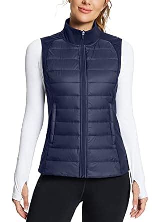 Buy BALEAF Women's Lightweight Warm Puffer Vest Running Winter Hybrid ...