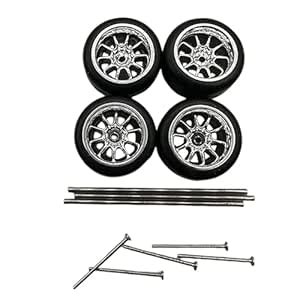 FASHIONMYDAY 4 Pieces RC Car Wheels and Tires RC Alloy Car Accessories ...