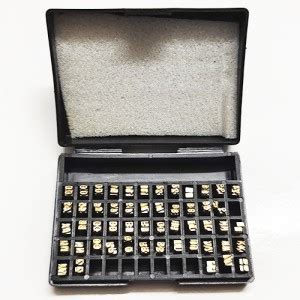 ITS TYPE SET 2X3X15MM FOR RIBBON BATCH CODER 104 LETTERS BRASS Price in ...