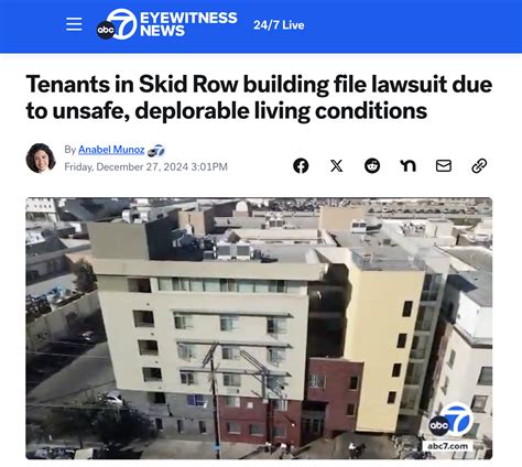 Tenants in Skid Row building file lawsuit due to deplorable living ...