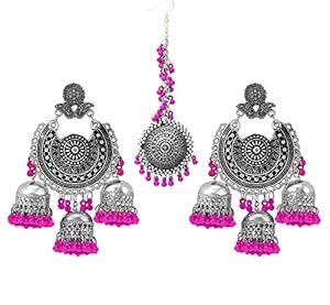 Yellow Chimes German Oxidised Silver Afghani Navratri Garba Style ...