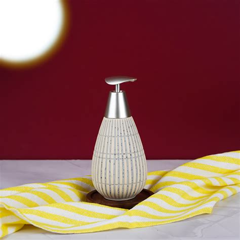 White Striped Ceramic Soap Dispenser – The Golden Theory