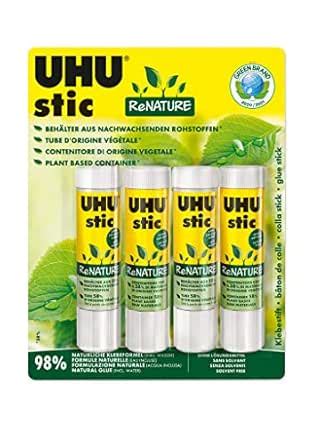 UHU stic ReNature 4x21g Natural Bioplastic Glue Tube for Kids, Safe to ...