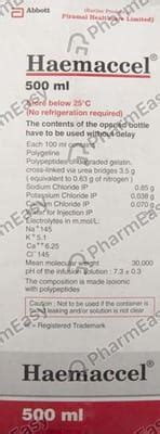 Haemaccel 500ml Solution For Infusion: Uses, Side-effects, Price ...
