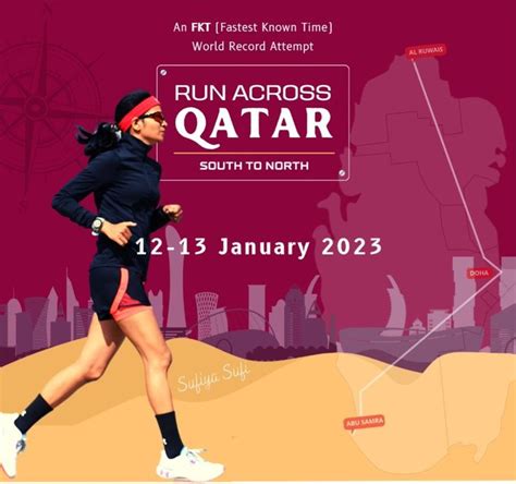 Ultra-runner Sufiya Sufi running around Qatar for world record