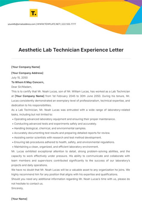 Example Of Work Experience Letter - Infoupdate.org