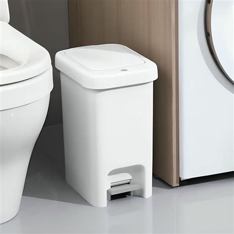 HOMERO Compact Pop Up Lid Pedal Dual Opening Trash Can