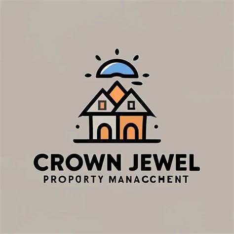 LOGO Design for Crown Jewel Property Management Elegant Houses with Distinctive Typography in ...
