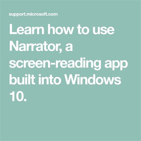 Image result for Narrator Tutorial
