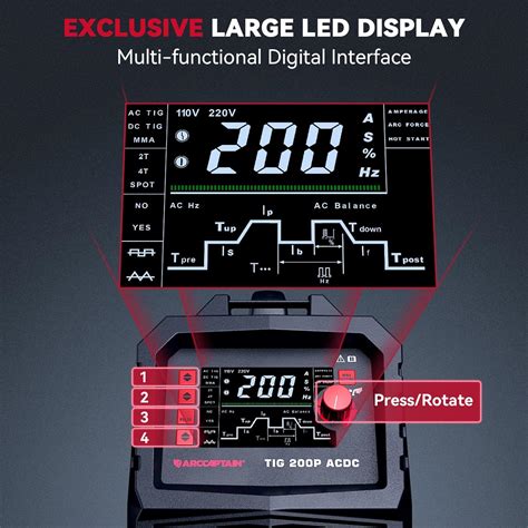 ARCCAPTAIN TIG Welder AC/DC 200Amp with Pulse, India | Ubuy