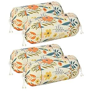 Buy Heart Home Set of 4 Leaf Design Soft & Smooth Cotton Bolster Cover ...