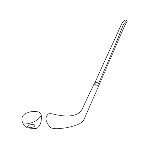 Premium Vector | A drawing of a hockey stick with a picture of a hockey ...