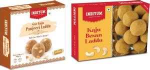Indiyum Mithai Sweet Combo Gur Panjeeri Laddu 400g Kaju Besan Laddu ...